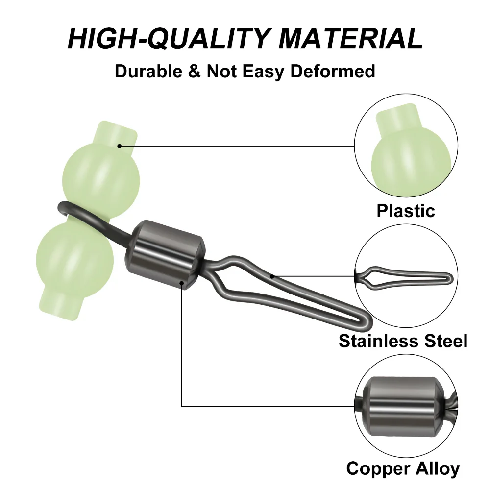 Goture 50 unids/lote de giratorios de pesca luminosos con forma de calabaza, giratorios de rotación rápida para atraer accesorios de pesca, novedad de 2023 - imagen 5