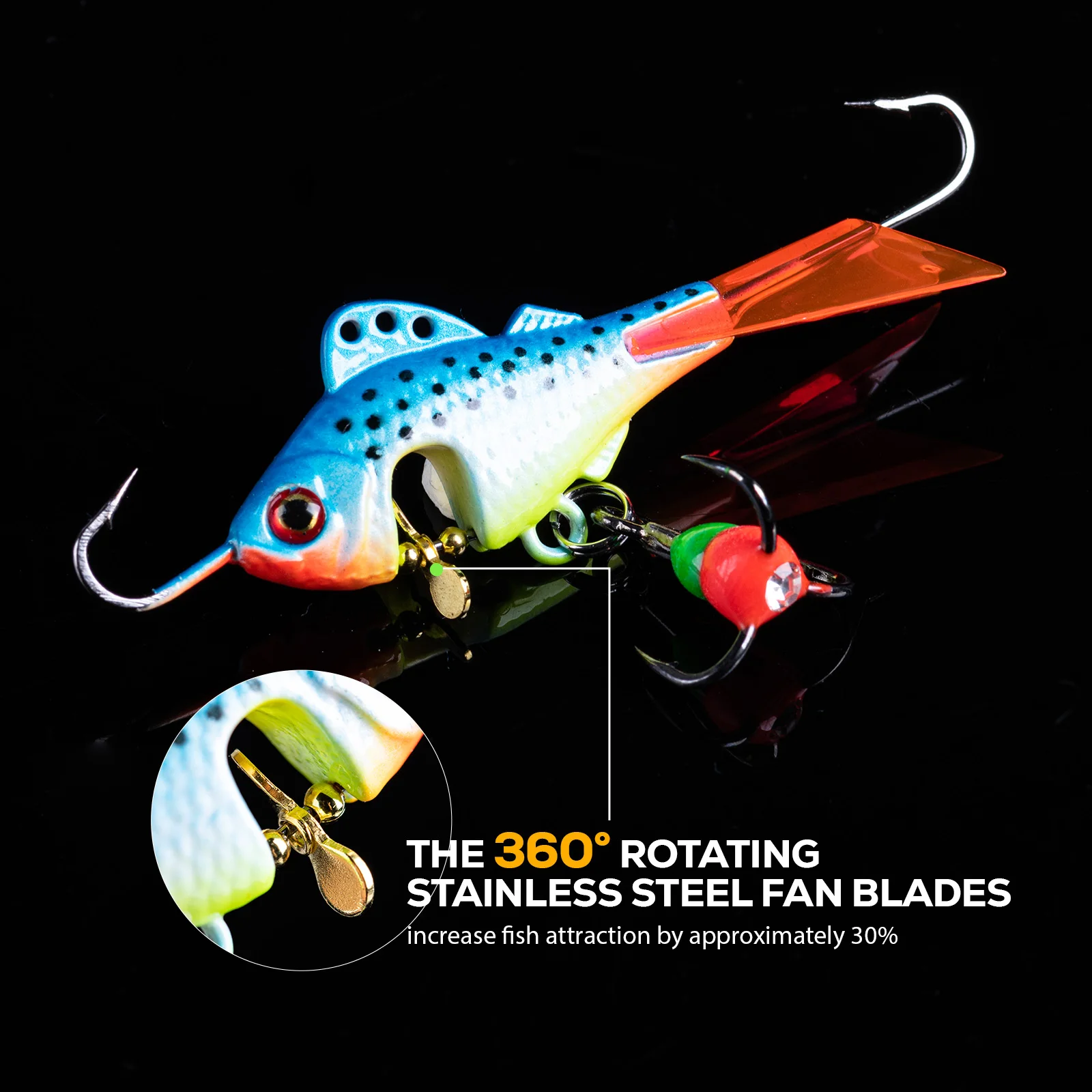 Goture-anzuelo de pesca en hielo para equilibrio de invierno, cebo falso giratorio con ojo 3D, 15g, cebo de Metal, Mini plantillas de pescado de plomo, accesorios - imagen 5