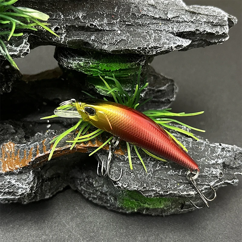 Mini señuelo de pececillo que se hunde, cebos duros artificiales de agua dulce, trucha, lubina, Wobbler, Jerkbait, Swimbait, equipo de Pesca, 50mm, 3,5g - imagen 4