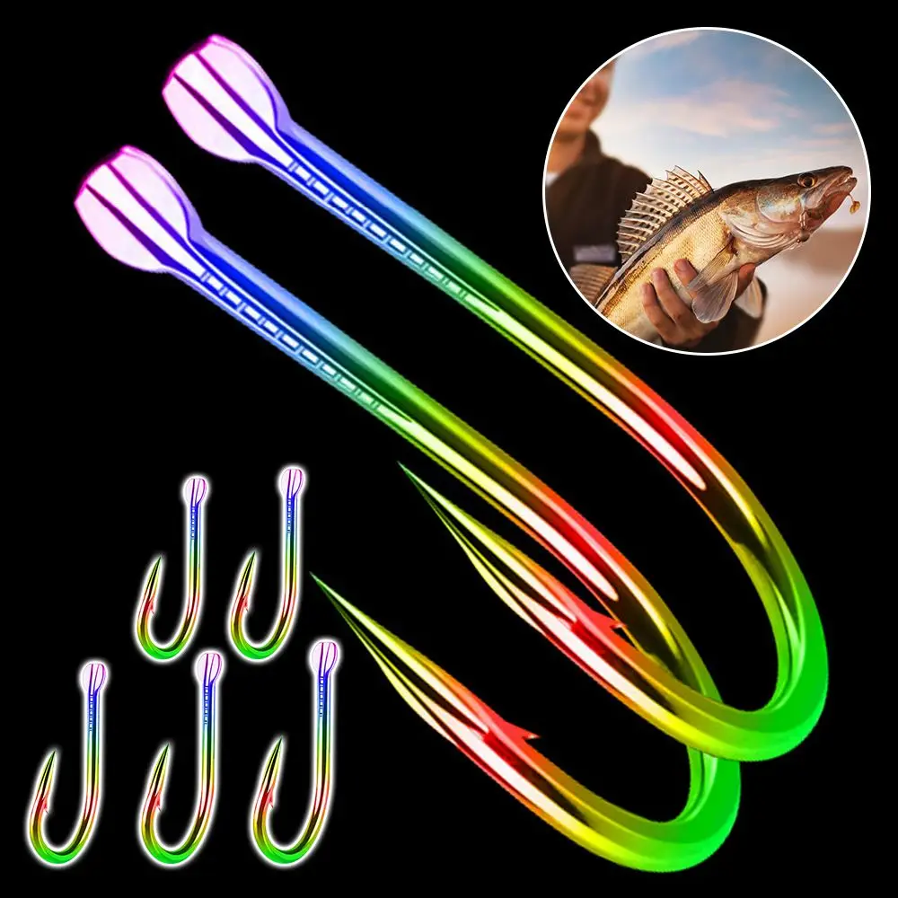 Anzuelo de pesca de acero de tungsteno, accesorio de pesca a granel, doble ranura, 30 piezas, 1-5 # - imagen 3