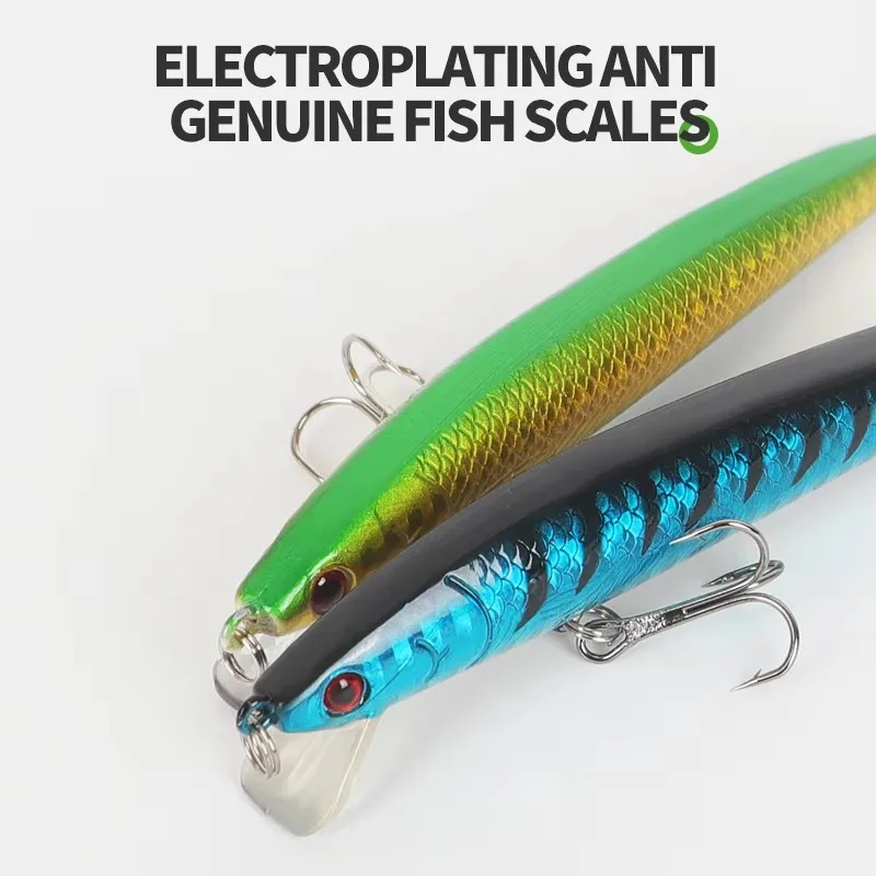 1 Uds señuelo de pesca Minnow 100mm 9g cebo Artificial profesional Minnow con ganchos aparejos vibración pesca señuelos duros - imagen 5