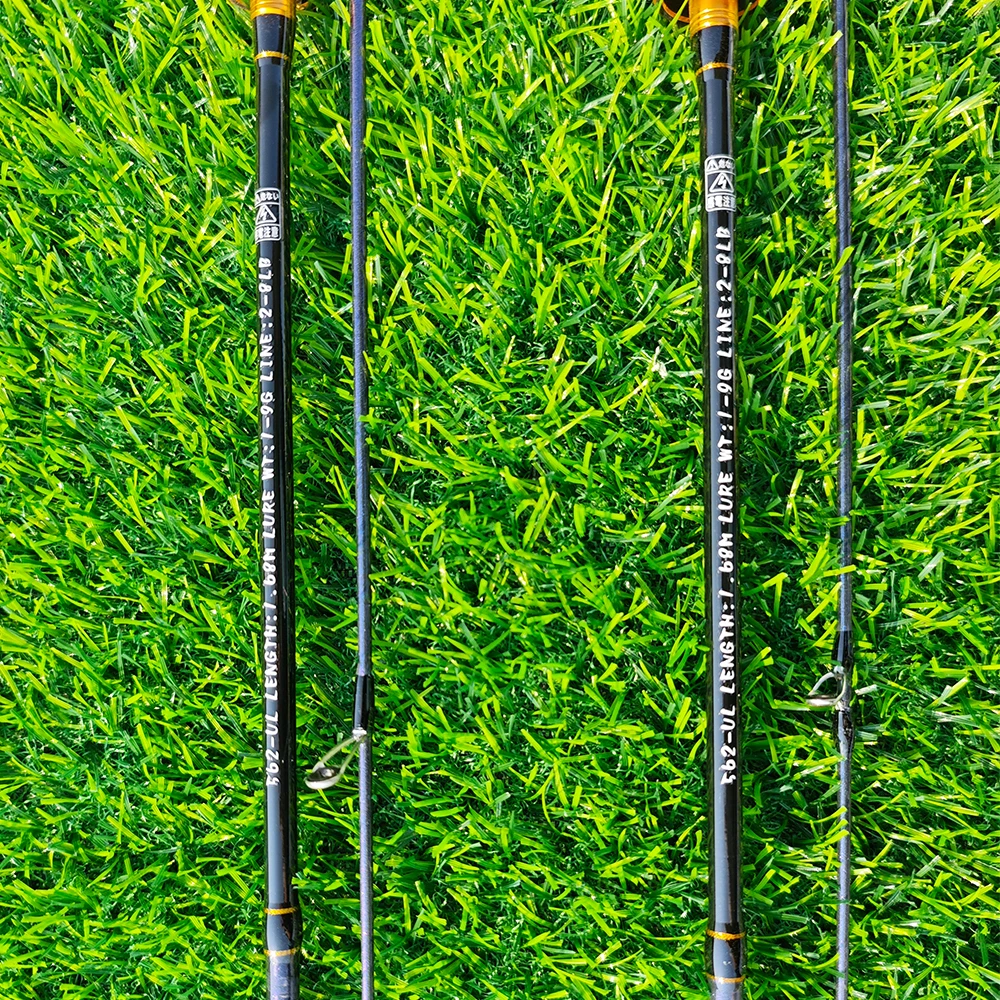 ROLLFISH UL-caña de pescar ultraligera de fibra de carbono para trucha, punta sólida de alta sensibilidad, acción rápida, ligera + línea de 100m - imagen 5