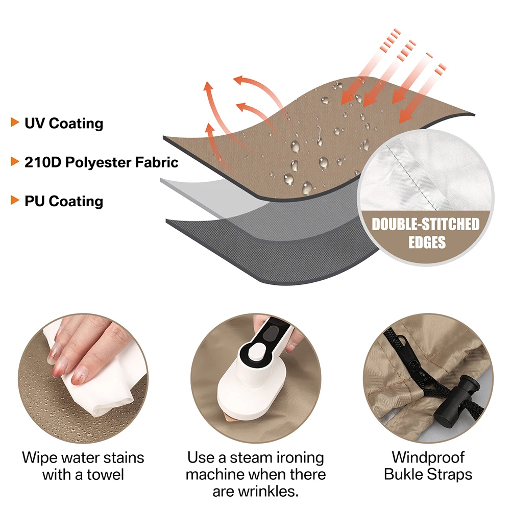 Funda impermeable para silla de huevo colgante para Patio, funda para silla de huevo oscilante a prueba de viento, funda para silla de huevo con cremallera y cordón de dobladillo ajustable - imagen 4