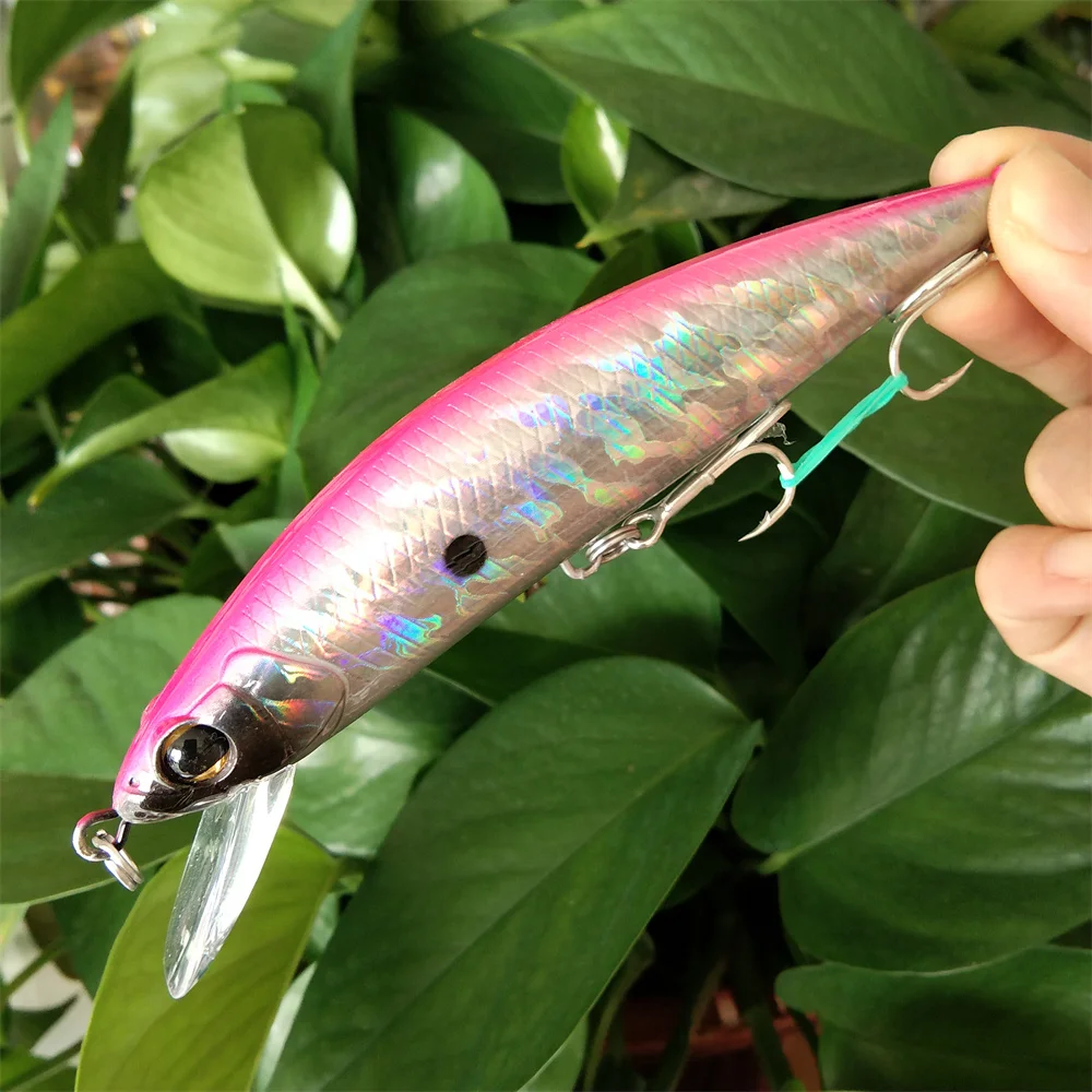 Swolfy-SEÑUELOS DE PESCA DE pececillos de hundimiento pesado, cebo Artificial de fundición larga para agua salada y agua dulce, Jerkbait, 2 piezas, 12cm, 40g - imagen 3