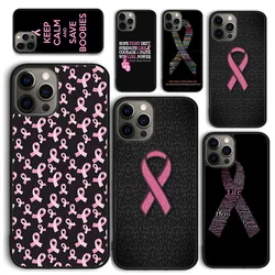 Funda de teléfono increíble con cinta rosa para cáncer de mama femenina para iPhone 16 15 14 12 13 mini PLUS X XS XR 11 PRO MAX Fundas Shell