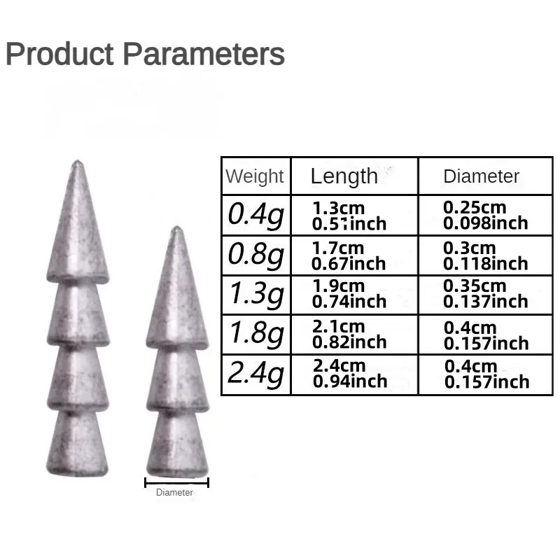 100 piezas de insertos de plomo de gusano blando, insertos ponderados de plomo de cebo blando - imagen 3