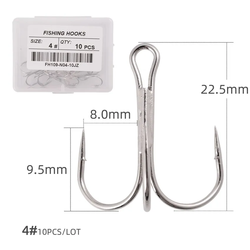 Anzuelos triples afilados blancos para aparejos de pesca - imagen 3