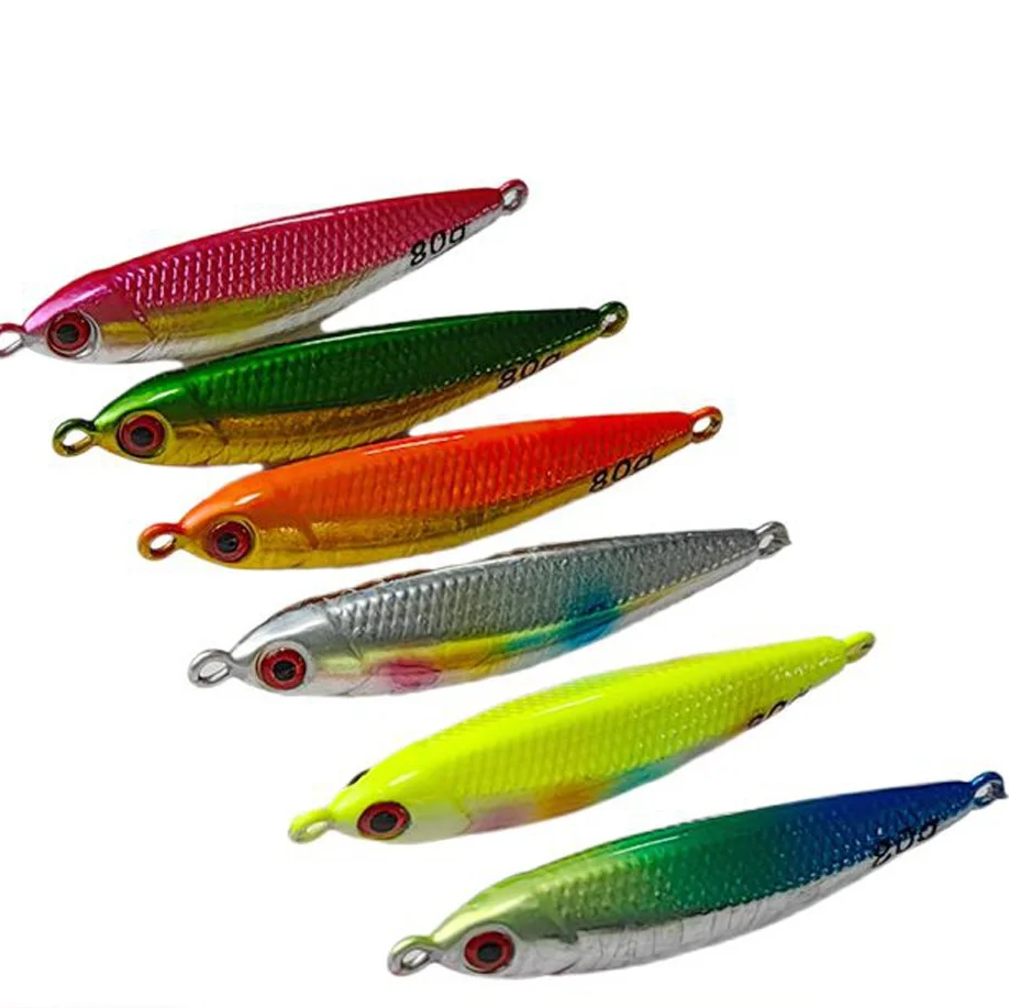 Señuelo de pesca en el océano, Jigbait de caballa, 80g, plantillas de Metal coloridas, cebo duro de mar, señuelos artificiales de fundición a tierra, 1 pieza en oferta - imagen 2