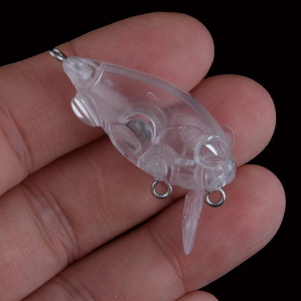 Chan'sHuang 20 piezas cebo en blanco sin pintar 5,2 cm 5,5g Mini Crankbait DIY Señuelos de pesca artificiales - imagen 5