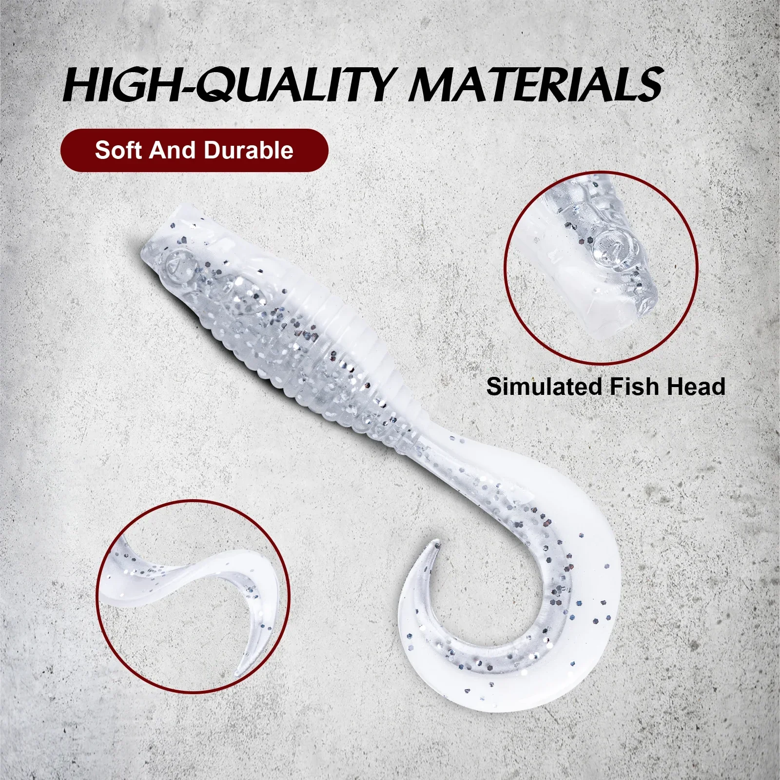 Goture 20 unids/lote 5cm 1,19g señuelo suave cebo de gusano blando cola en T señuelo de pesca Swimbait cebo de lubina Wobbler señuelos de langosta suaves realistas - imagen 2