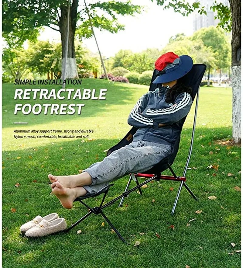 Reposapiés retráctil plegable portátil, Kit de silla de Camping, reclinable, columpio, silla Moon, silla de playa - imagen 2