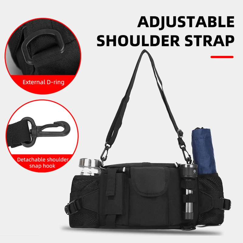 Bolsa de aparejos de pesca para hombre, riñonera multifunción con bolsillo para botella de agua, equipo de señuelo de pescado, bolsa de almacenamiento de utilidad, bandolera de pesca - imagen 5