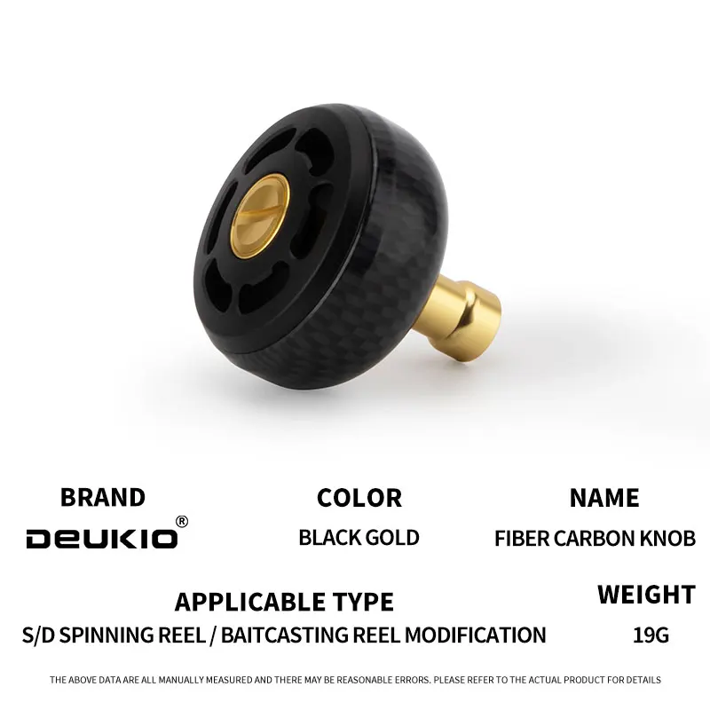 DEUKIO DIY, empuñaduras de carrete de pesca Baitcasting, rueda de cebo, perilla de fibra de carbono, modificación de piezas individuales para marca D/S con accesorios - imagen 5