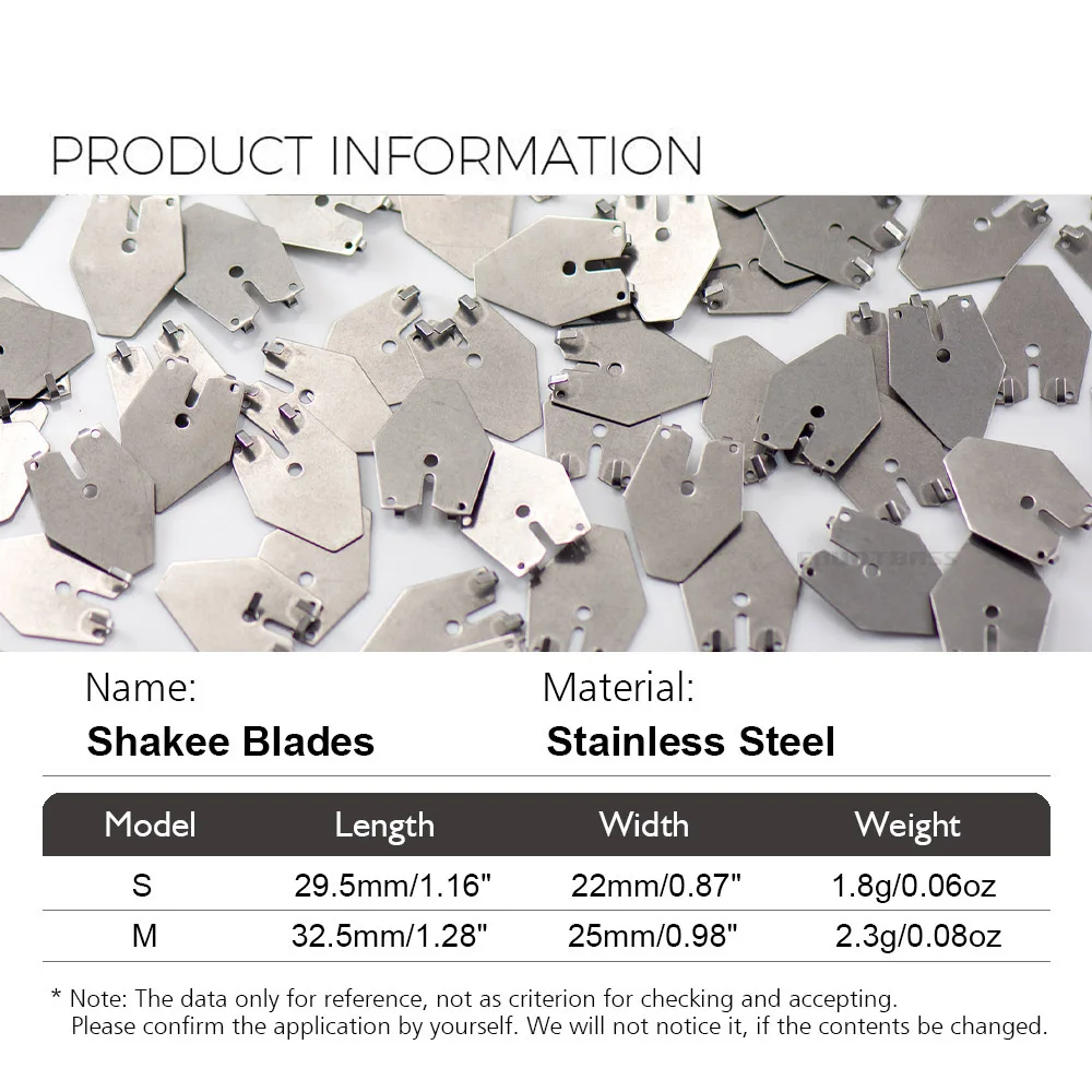 Countbass 20 piezas cuchillas de interruptor cuchillas de Chatter de acero inoxidable Shakee Jig bailarina cuchillas componentes de Señuelos de Pesca - imagen 3