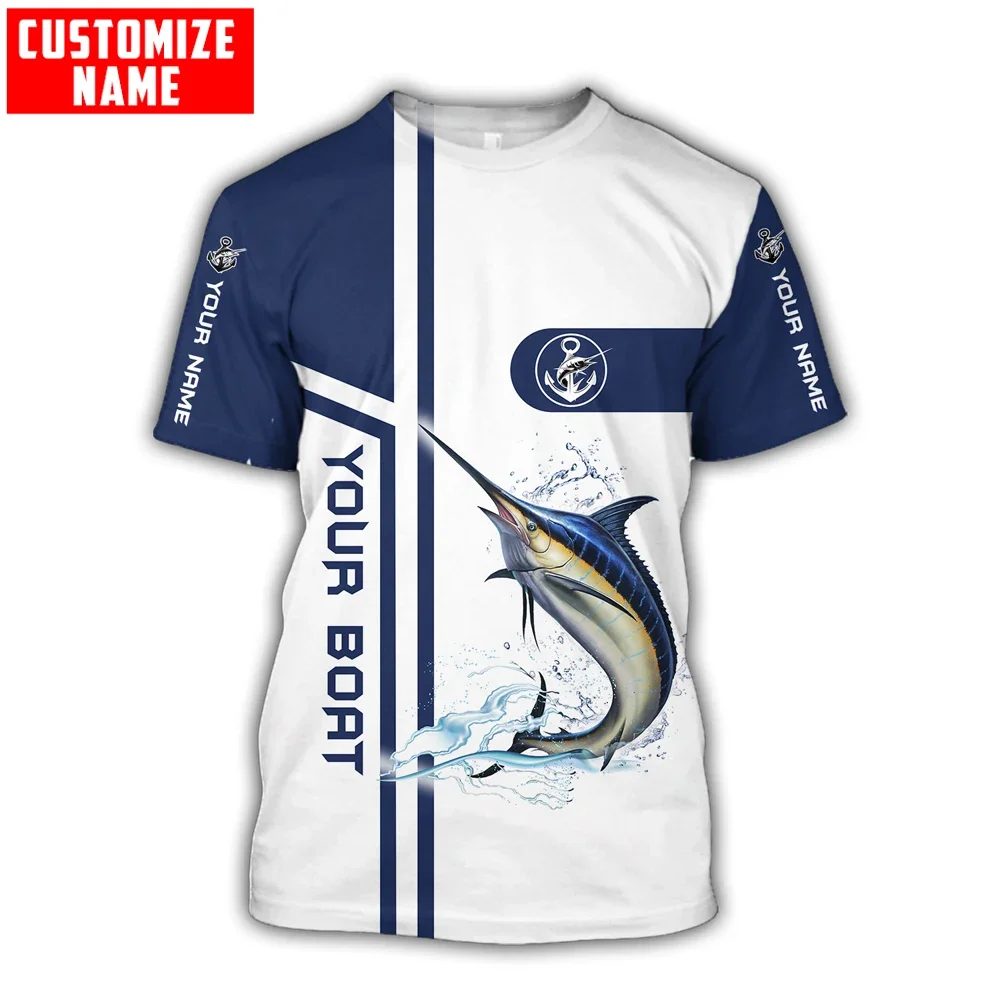 Pesca submarina Wahoo bajo el agua personalizar nombre 3D impreso camiseta para hombre fresco verano Unisex pantalón corto Casual Camiseta de manga TX268 - imagen 5