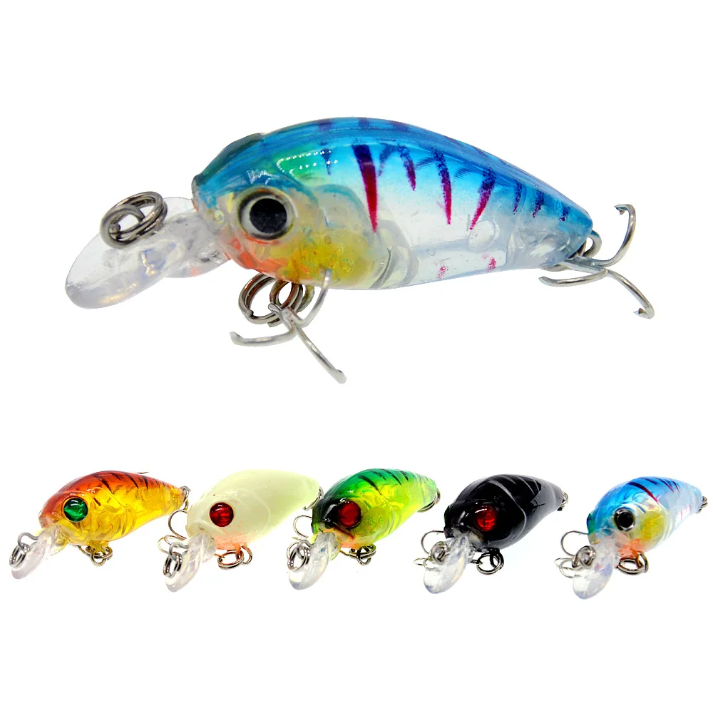 Mini cebo de manivela para pesca, señuelos artificiales de hundimiento lento, 4,5 cm/3,5g, gancho de calidad, 0,8-1,2 m - imagen 3