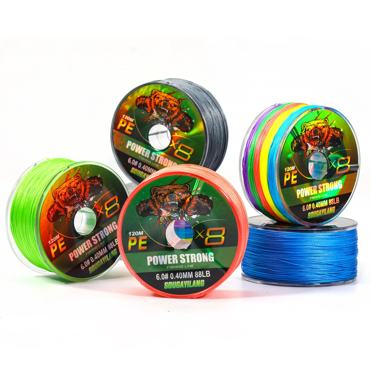 Sougayilang-sedal de Pesca trenzado de 8 hebras, línea de Pesca de Pe de 120m, línea de Pesca sedosa de 0,12-0,40mm para Pesca de carpa de agua dulce - imagen 2