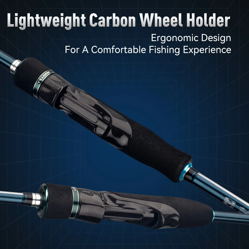 LEYDUN SHARKRY-caña de pescar con diseño de calamar, punta sólida ML, asiento de carrete de carbono ultraligero, guía FUJI, cañas giratorias - imagen 5