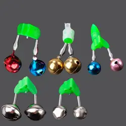 Campanas de alarma para pesca con clip verde y plateado