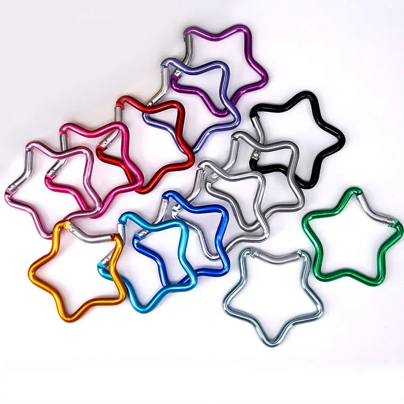 Mosquetón de aluminio con forma de estrella de cinco puntas, Clip para llavero para acampar al aire libre, gancho para botella de agua, hebilla colgante, 1 Uds. - imagen 2