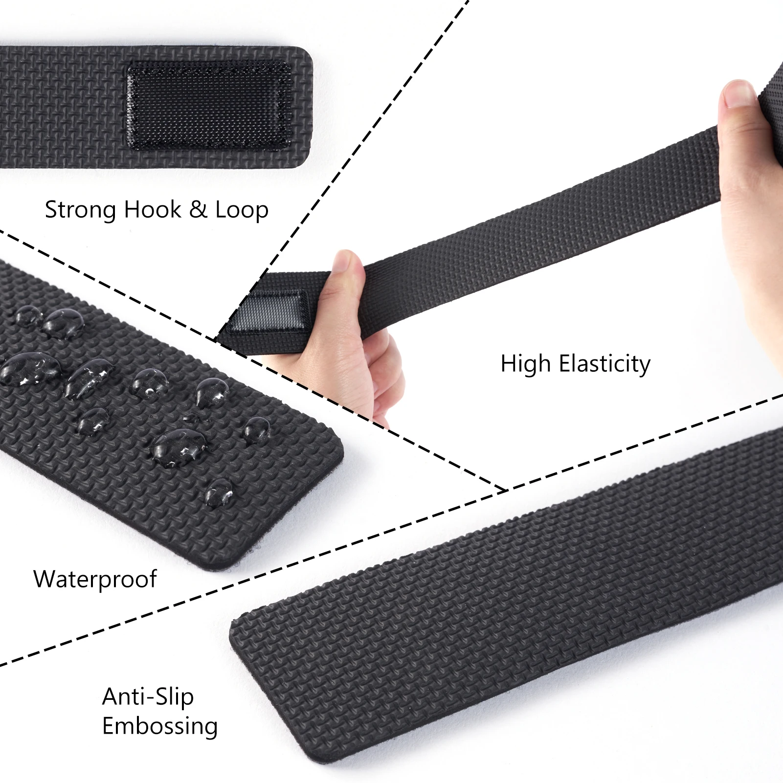 Bassdash correas de caña de pescar, cintas elásticas impermeables para caña giratoria, caña de mosca, caña de fundición, paquete de 6 - imagen 2