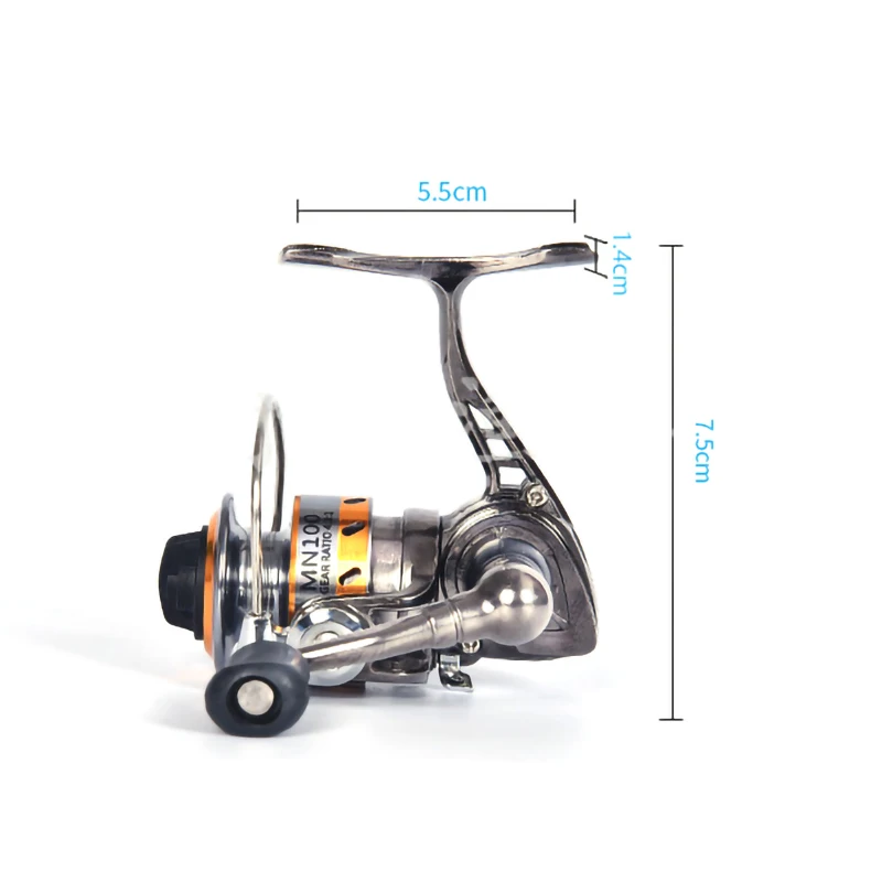 Carrete de pesca Micro serie MN100, relación 4,3: 1, carrete giratorio ligero para hielo/jigging/señuelo estándar/pé pequeño opcional - imagen 2