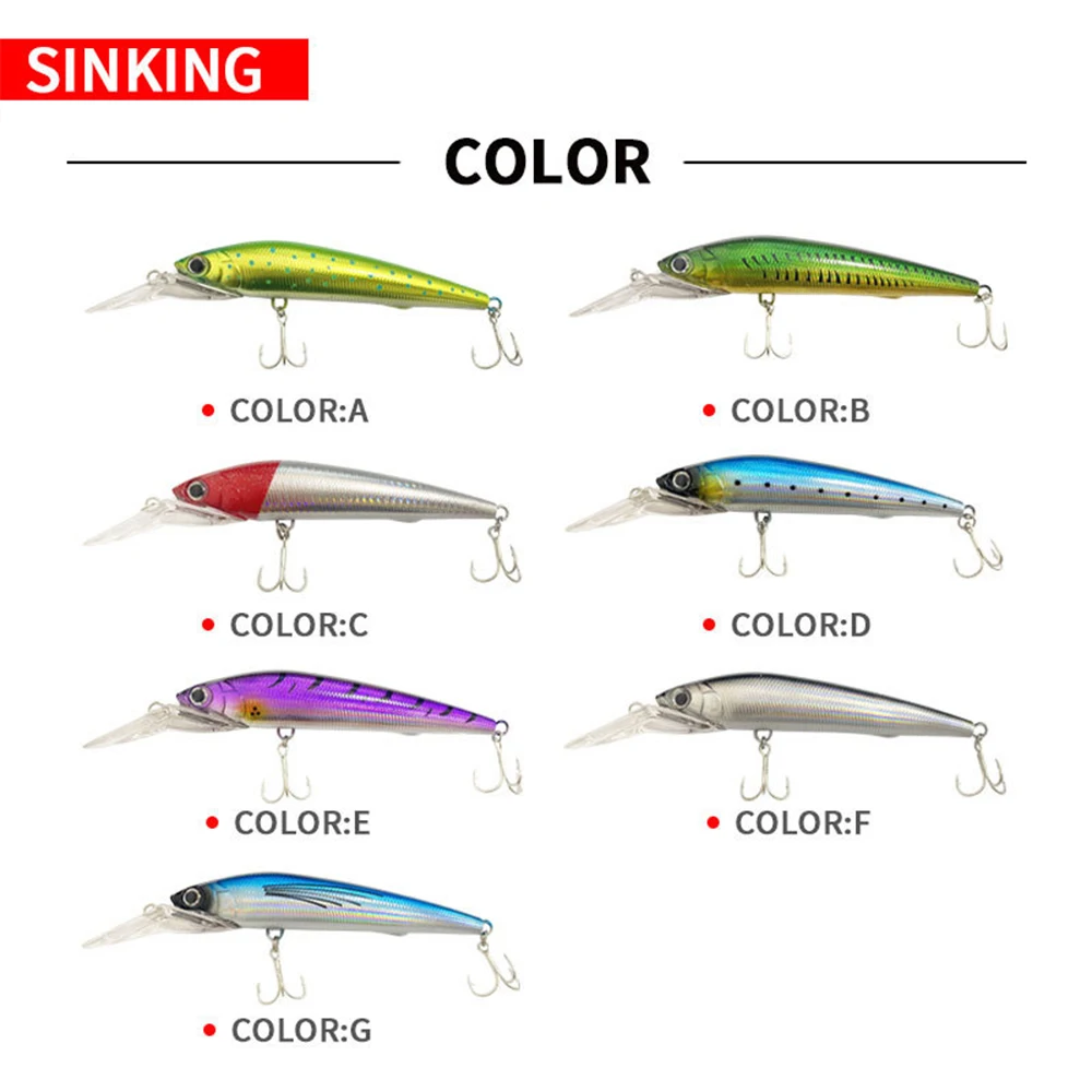 Señuelo de pesca de 12cm y 40g, cebo duro Artificial para pececillos, Wobbler, señuelo de hundimiento de fundición larga - imagen 4