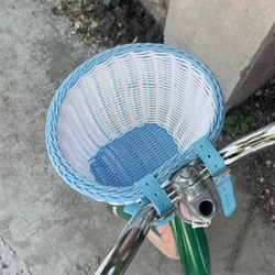 Cesta de bicicleta resistente al agua, correas de cuero ajustables, cesta de almacenamiento de bicicleta impermeable, tejido a mano, desplazamientos diarios