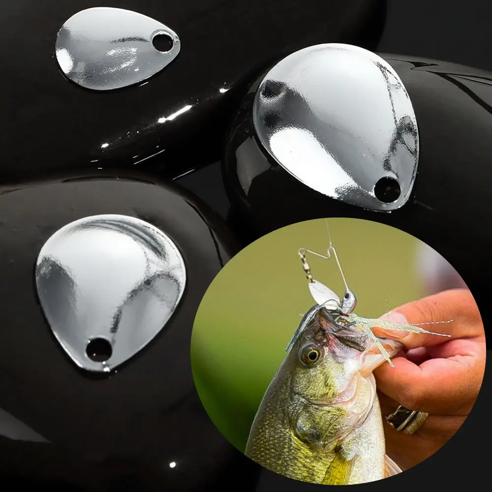Anillos giratorios de pesca con cuchillas, cucharas de níquel lisas, aparejos de plato, cebo artesanal, herramienta de pesca, accesorios de señuelo, 20 unidades por lote - imagen 4