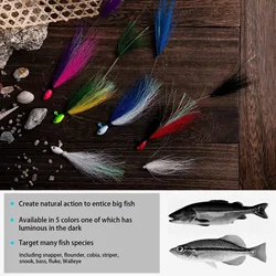 Goture Bucktail Jig Señuelo de Pesca Agua Salada Efecto Luminoso