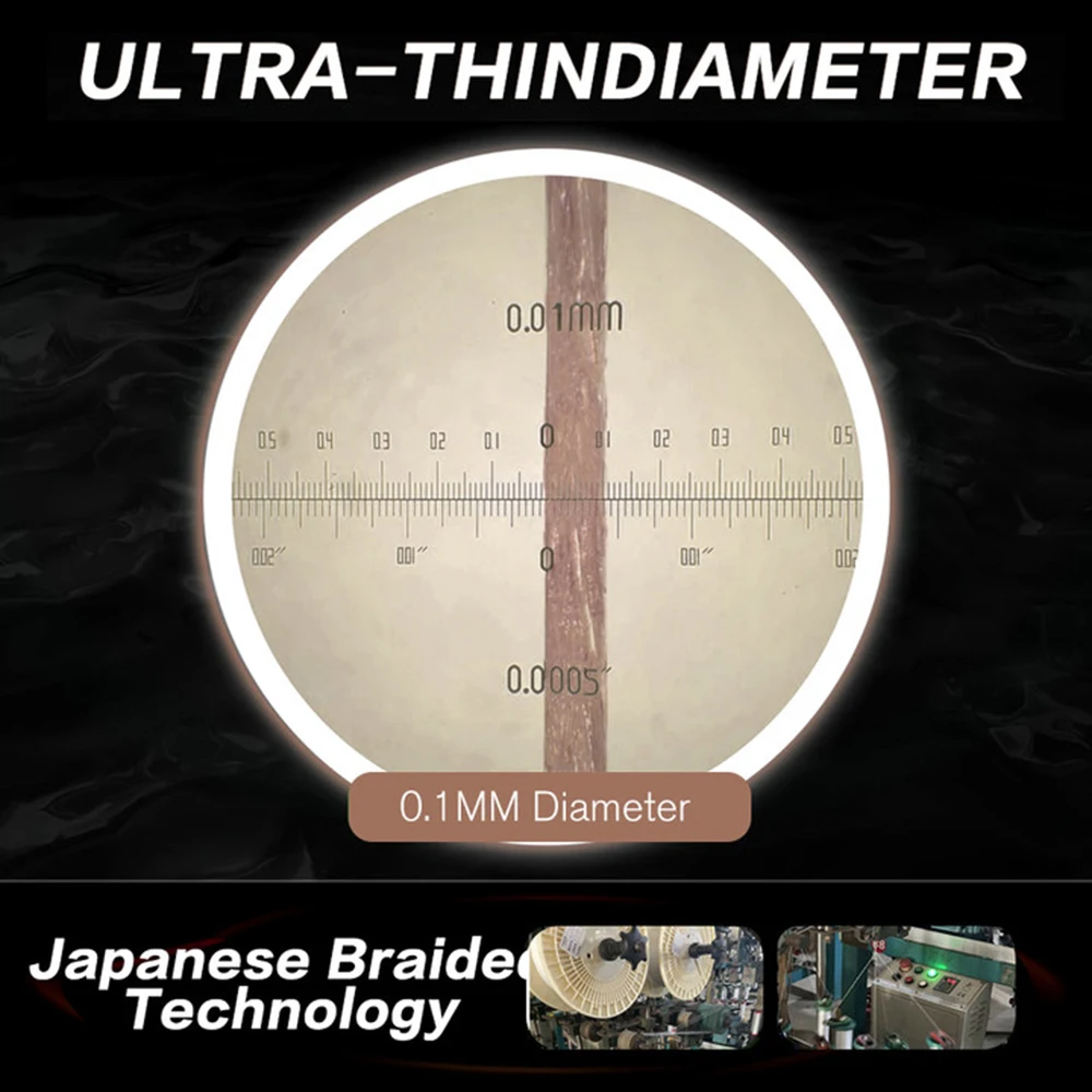 Línea de pesca trenzada de PE Thornsline, línea de pesca Ultra Thindiam de 0,033mm, 5LB, pesca trenzada japonesa, todo para peces, carpa, pesca - imagen 4