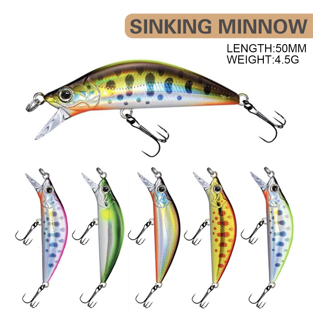 Señuelo de pesca Micro Minnow Wobbler de 5cm y 4,5g, cebo duro Artificial hundido de fundición larga, Jerkbait, cebo pequeño para trucha y lubina - imagen 3