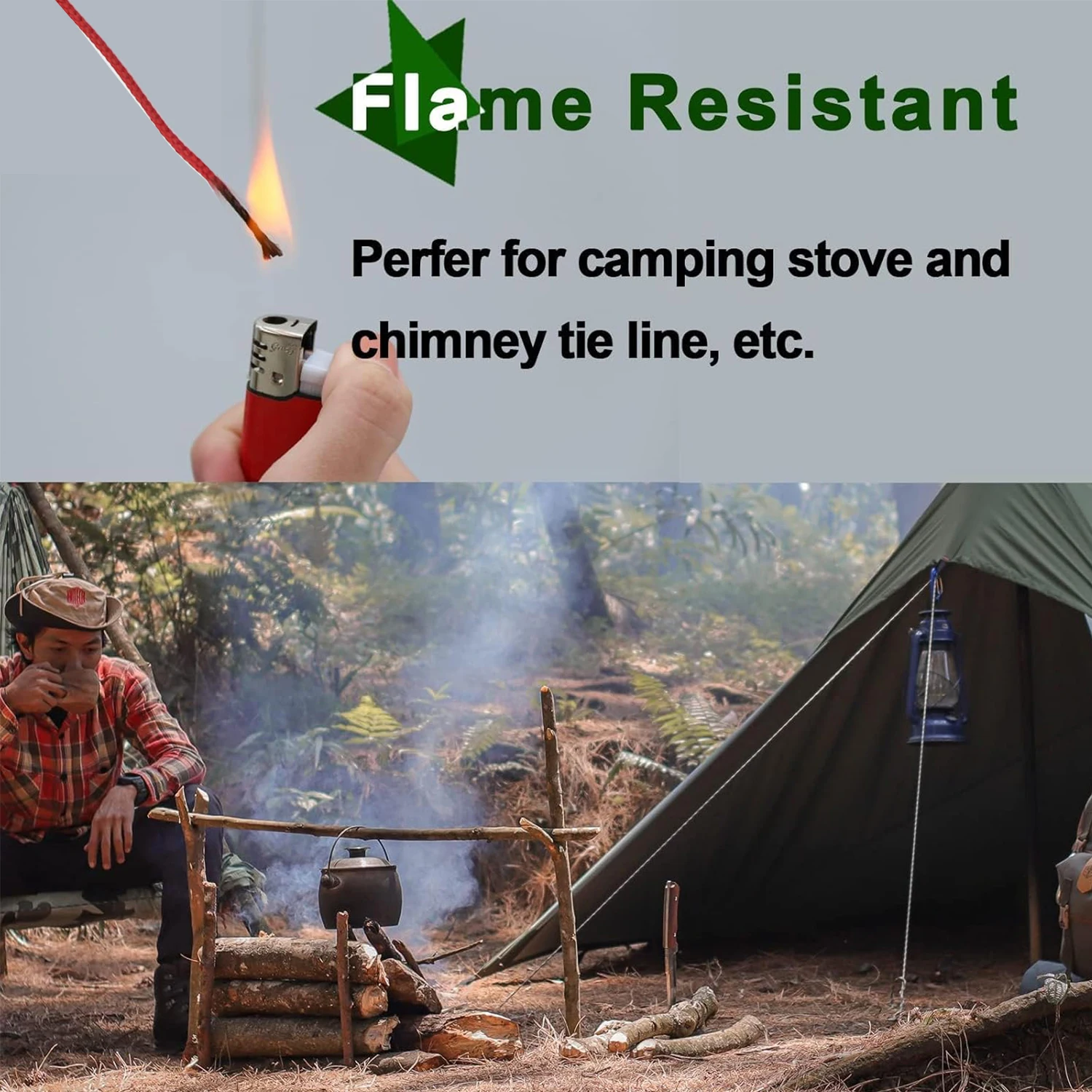 FishTrip-cable de Kevlar rojo, cuerda de Kevlar de supervivencia ligera y a prueba de abrasión para acampar, equipo táctico, hamaca, alambre de viaje Ridgeline - imagen 3