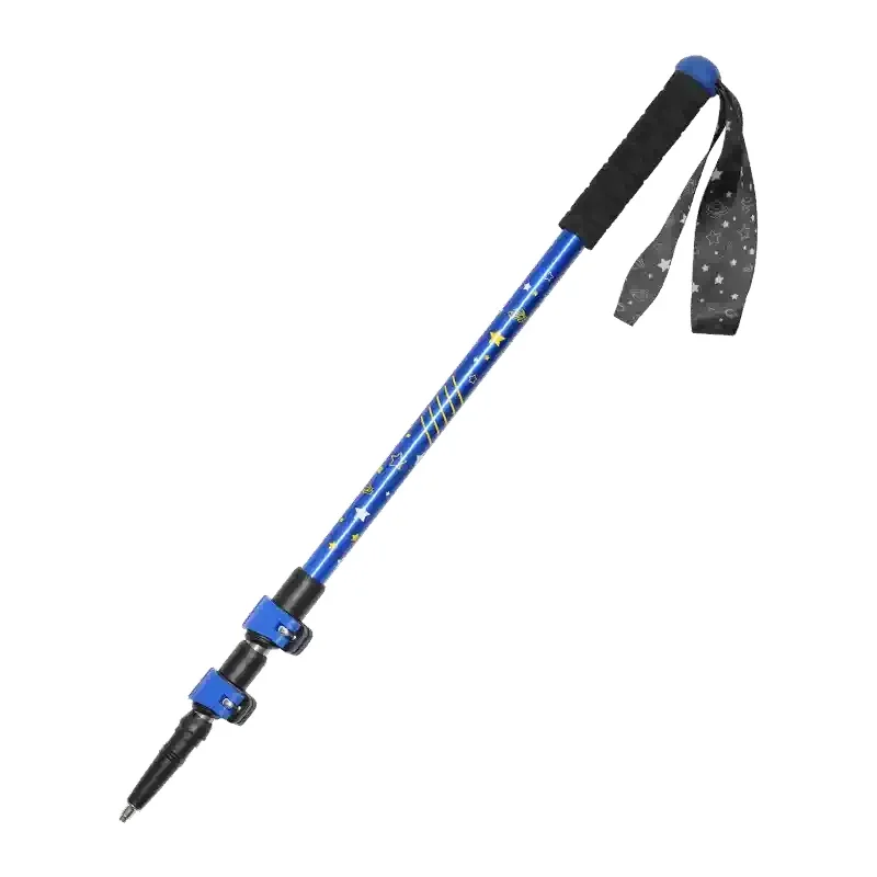 Nuevo poste de senderismo para niños con cerradura exterior ultraligera aleación de aluminio tres secciones telescópicas ajustables bastones para caminar al aire libre - imagen 2