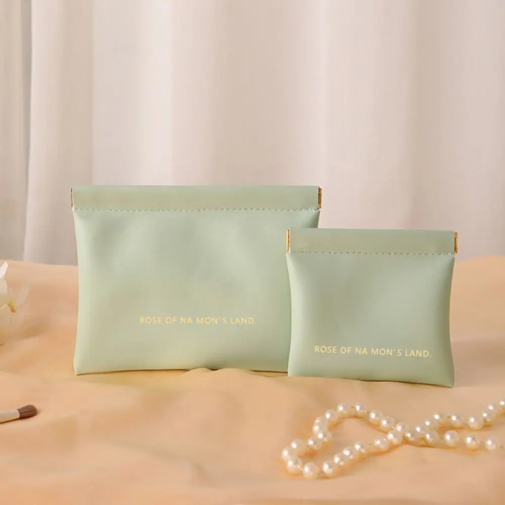 Bolsa de almacenamiento de maquillaje para lápiz labial Simple, Mini llavero portátil a la moda para mujer, joyería, organizador de cosméticos, bolso de mano, bolsas pequeñas de Pu, regalo - imagen 3