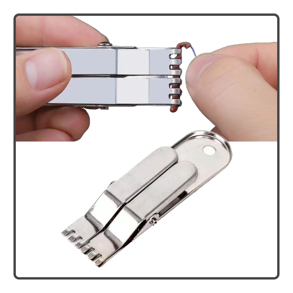 Lombrero de tierra portátil de acero inoxidable, gusano rojo y otros cebos, Clip de resorte vigoroso, gancho de cebo vivo, herramienta de pesca