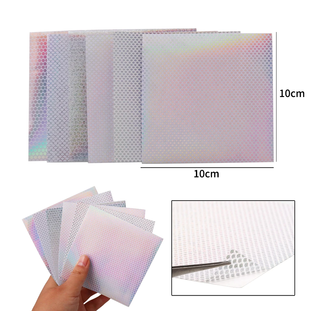 Linoriver-película adhesiva holográfica de 10 piezas, pegatina de señuelo de pesca, hoja de Flash, Material duro de fabricación de piel, 10x10/10x20cm - imagen 5