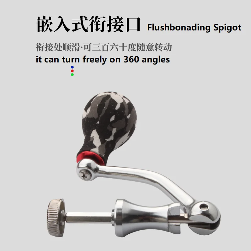 Kawa-perillas de mango de Metal para carrete de pesca, accesorio de aparejos de pesca DIY, carrete giratorio de 6 ángulos, modelo 4000-6000, 1 unidad - imagen 3