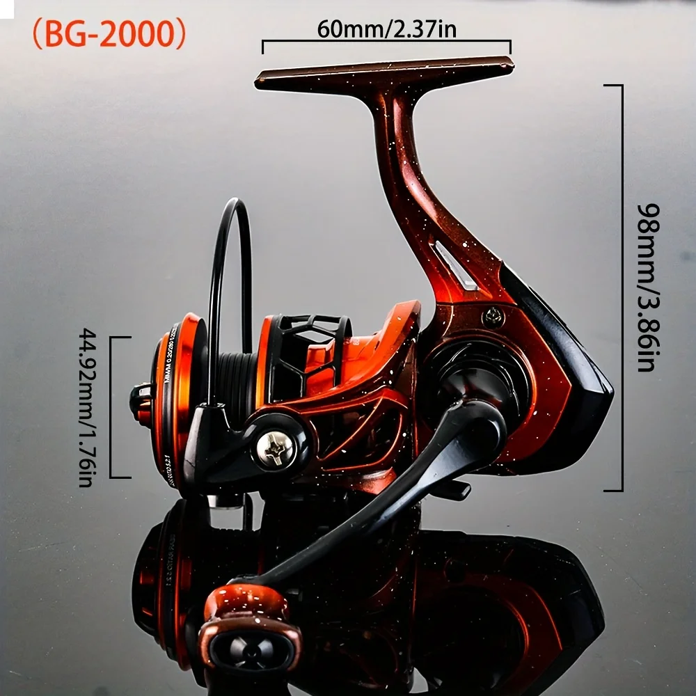 Carrete de pesca giratorio BAKAWA serie 1000/2000/3000 línea de Metal 5,2: 1 engranaje de agua salada para equipo de pesca de carrete de pesca de carpa - imagen 3