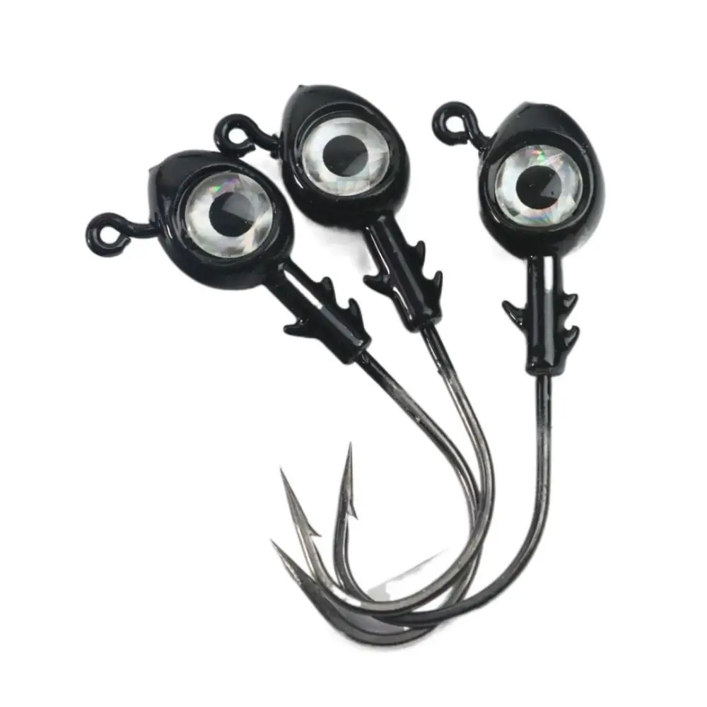 Cabeza de plantilla de ojo grande 3D, gancho de pesca de acero con alto contenido de carbono, 5g, 7g, 10g, 14g - imagen 2