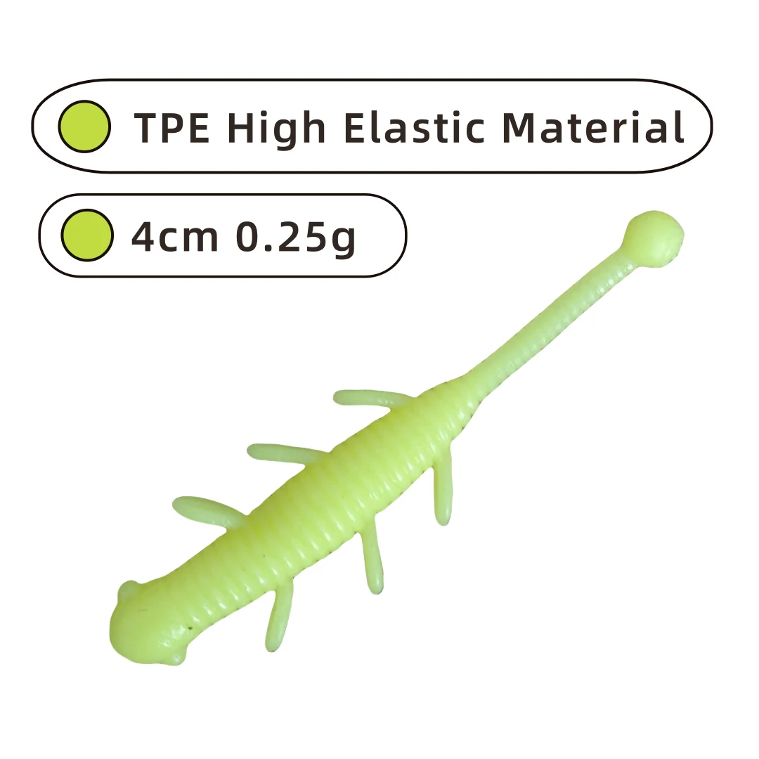 100 Uds cebos blandos señuelo de pesca Artificial 4cm acción flotante TPE gusano Swimbaits camarones señuelos blandos - imagen 2