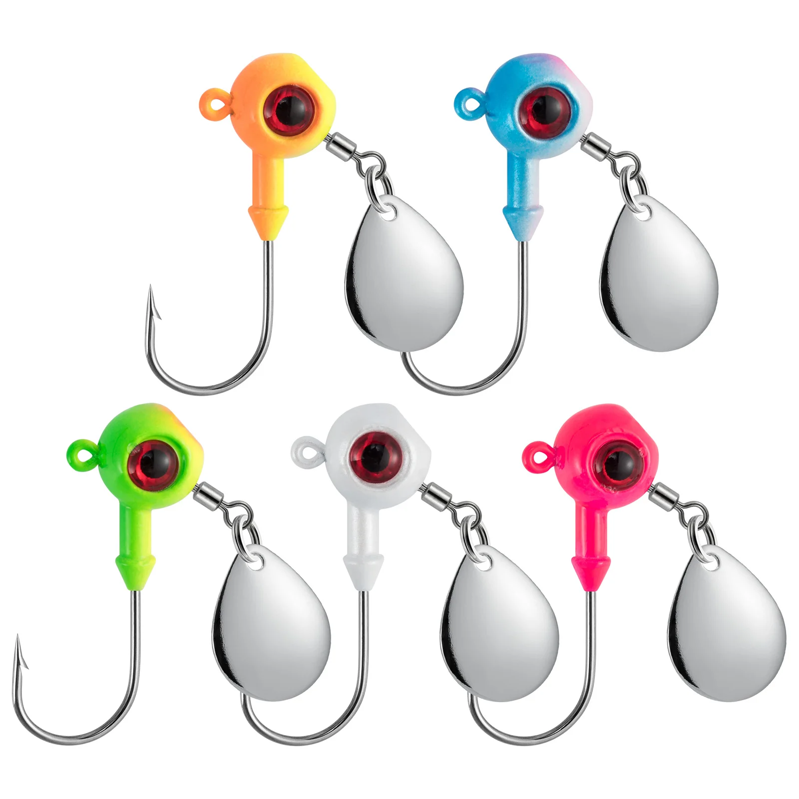 Anzuelos Jig Stand Up Spinner redondo con cuchilla Colorado - imagen 2
