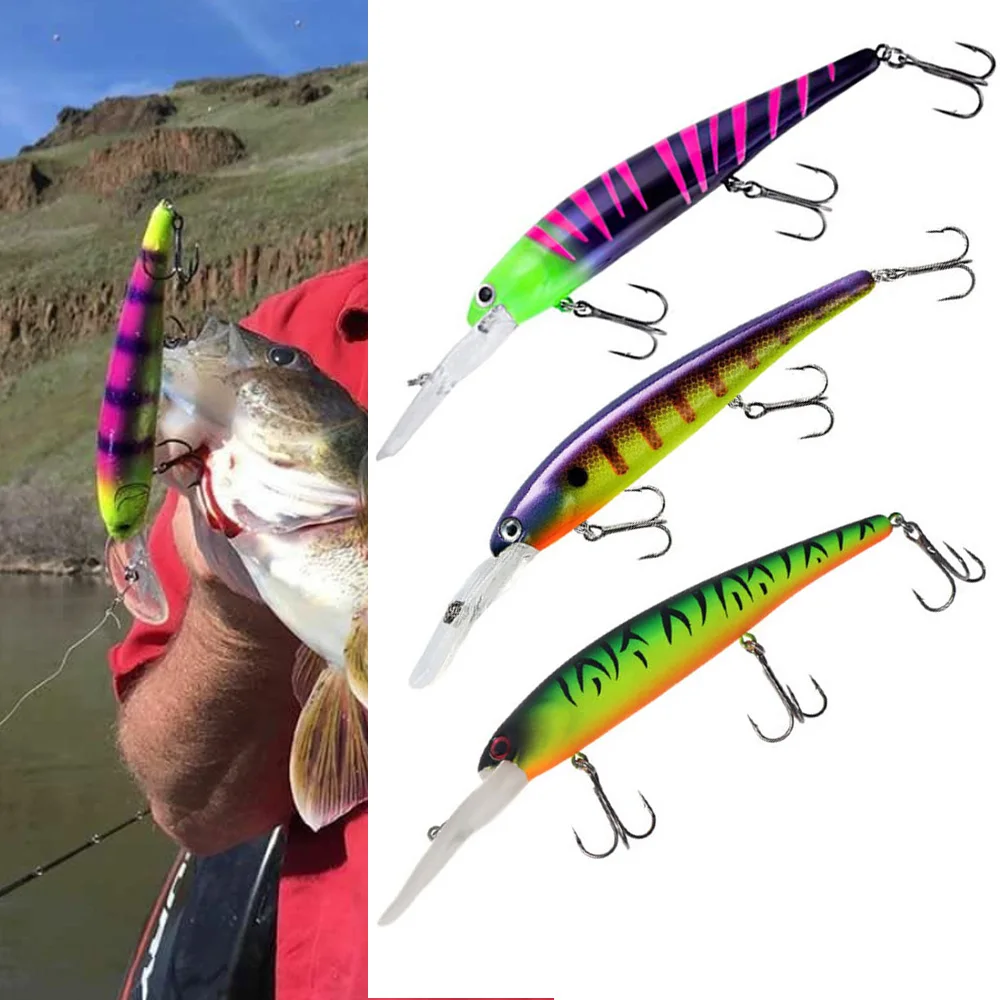 Señuelo Walleye de buceo profundo, Wobbler Crankbait Bandit Minnow Bass Pike Bait, profundidad de 3-8M, aparejos de pesca de agua salada, 120mm/20g - imagen 3