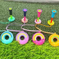 Soporte antipérdida para tee de golf con diseño Donut y correa