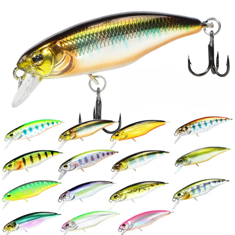 Señuelos de pesca de pececillo que se hunden, modelo popular japonés, 52mm, 4,5g, Jerkbait, Lucio, Carkbait, Wobblers, Swimbait, cebo duro profesional