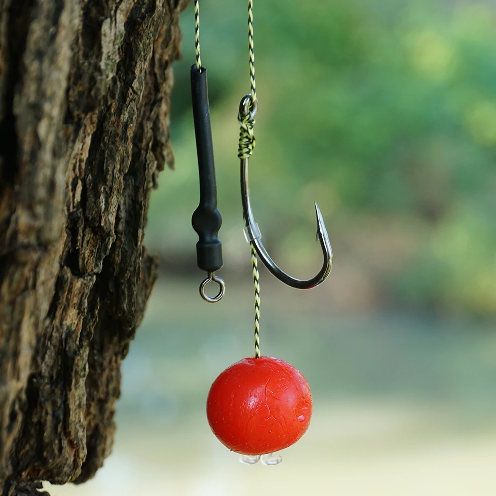 Hirisi, 6 uds., aparejo de pelo para pesca de carpa, juego de anzuelos de pesca, aparejo atado listo para usar con sedal, anzuelo Boilie, accesorios de pesca - imagen 3
