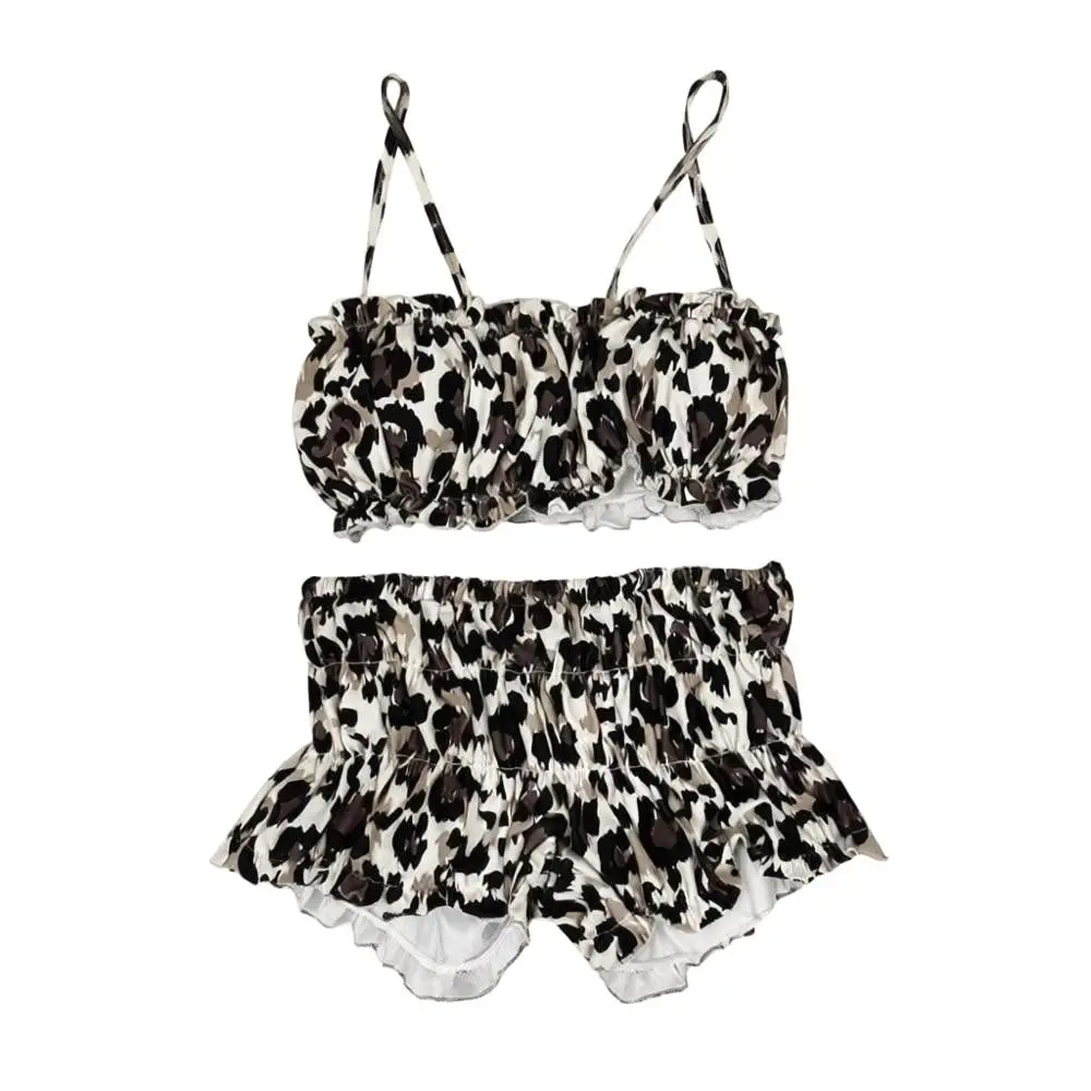 Bikini Leopardo Vintage Mujer Tirantes Cuello – Playa Verano - imagen 4