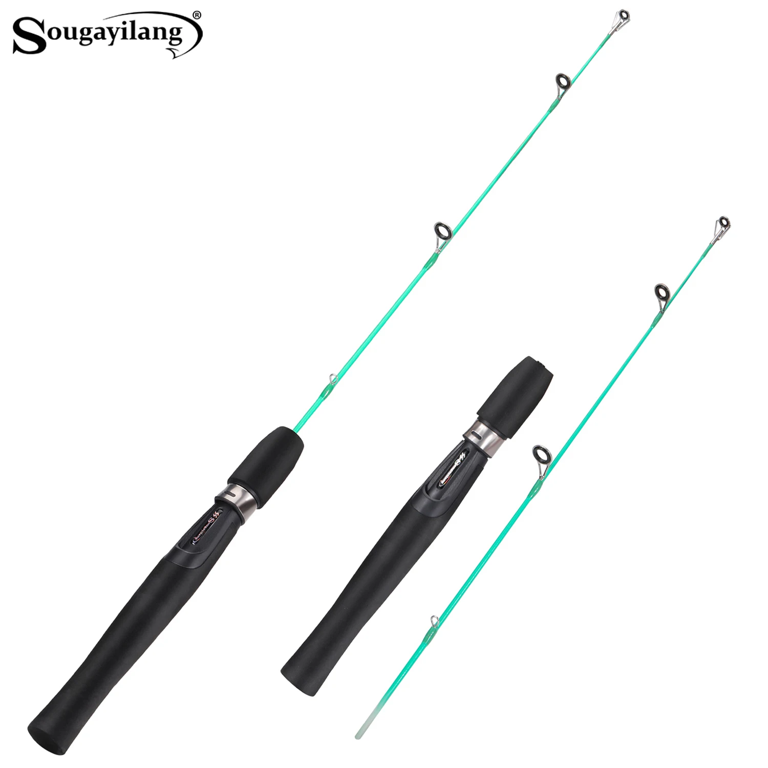 Sougayilang caña de pesca en hielo 63cm ultraligera carbono