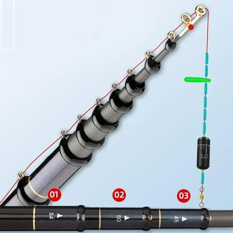 Caña telescópica carbono ultraligera para pesca en corrientes - imagen 5