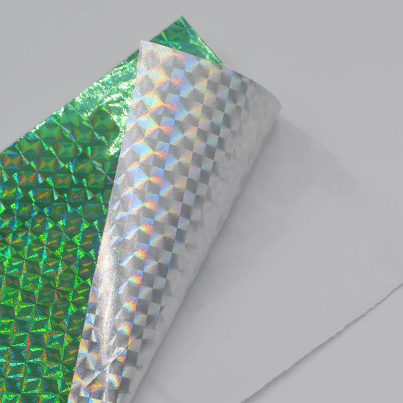 MNFT 6 uds 10*20cm película adhesiva holográfica cinta Flash para hacer señuelos atado de moscas Materail cebos duros de Metal pegatina que cambia de Color - imagen 5